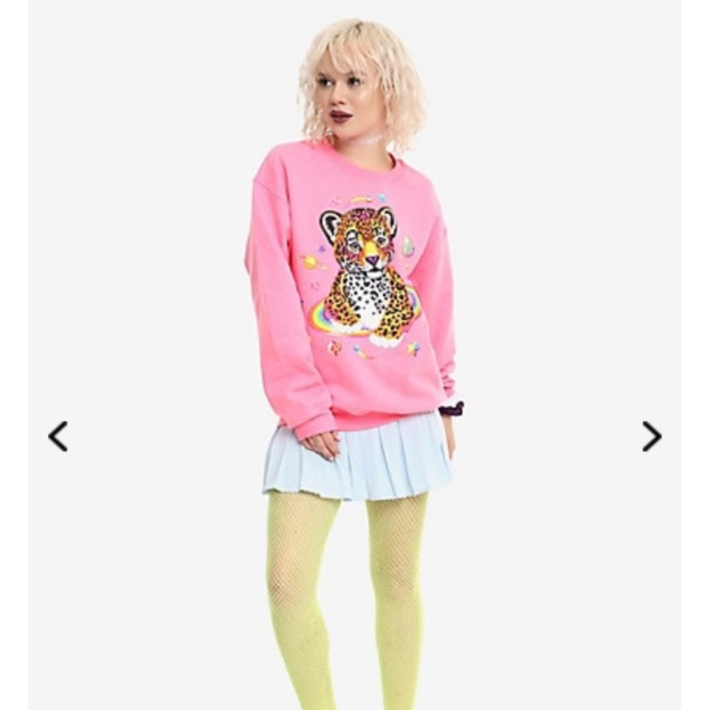 Lisa Frank cheetah hot pink sweater sweatshirt XL - Picture 7 of 9